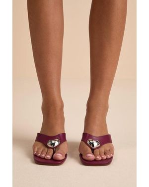Lulus Janae High Heel Thong Slide Sandals - Pink