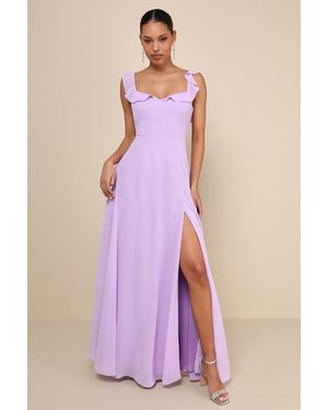 Lulus Dreamy Admiration Ruffled Maxi Dress - Purple
