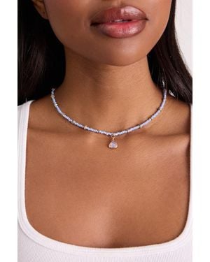 Lulus Ashana Beaded Pendant Choker Necklace - Brown