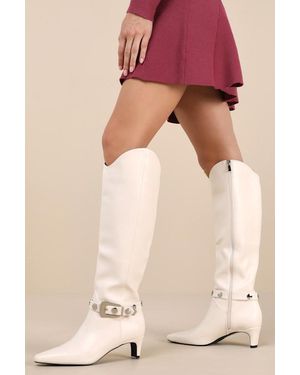 Lulus Calgarie Bone Buckle Knee-High Boots - Pink