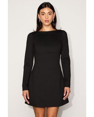 Lulus Aldith Ponte Knit Long Sleeve Mini Dress - Black