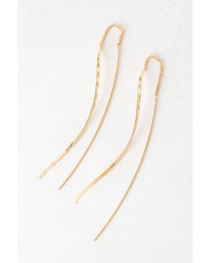 Lulus Thread Count Threader Earrings - White