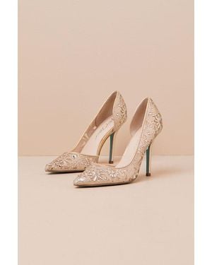 Betsey Johnson Sb-Chic Rhinestone Pointed-Toe D'Orsay Court Shoes - Natural