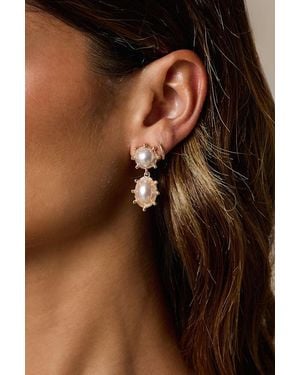 Lulus Reva And Pearl Drop Earrings - Black
