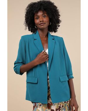 Steve Madden Payton Open-Front Blazer - Blue