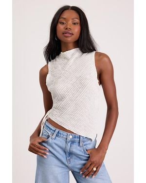 Lulus Kye Crochet Lace Asymmetrical Tank Top - White