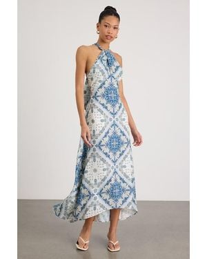 Lulus Hania And Boho Print Halter Midi Dress - Blue