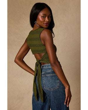 Lulus Prestyn Tie-Back Tank Top - Blue