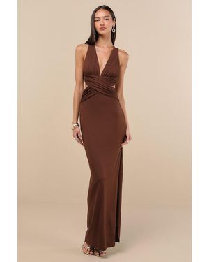 Lulus Alexandria Backless Column Maxi Dress - Natural