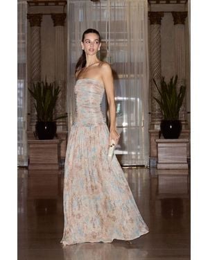 Lulus Elliot Multi Abstract Lurex Maxi Dress - Natural