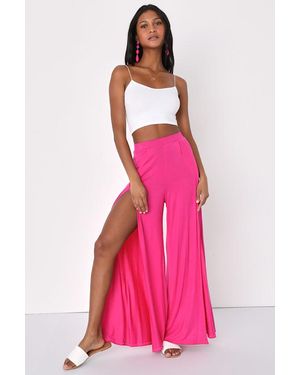 Lulus Knockout Wide-Leg Pants - Pink