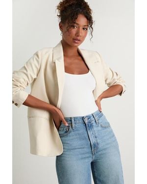 Lulus Maita Linen Oversized Blazer - Natural