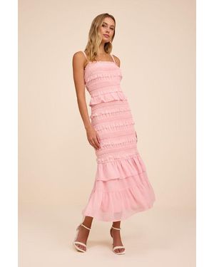 Lulus Harley Smocked Ruffled Midi Dress - Pink