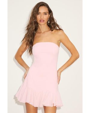 Lulus Eirian Strapless Pleated Mini Dress - Pink