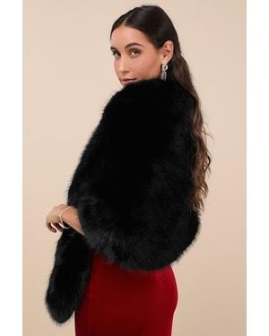 Lulus Upscale Approach Faux Fur Stole - Black