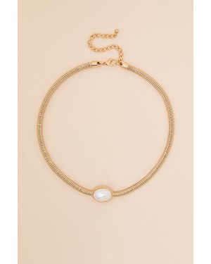 Lulus Deandra Pearl Choker Statement Necklace - Natural