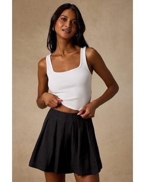 Lulus Madalina Pleated High-Rise Mini Skirt - Black