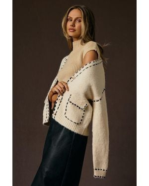 Lush Landa Cream Button-Front Cardigan - Natural