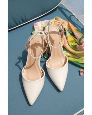 Lulus Embley Pointed-Toe Ankle Strap Pumps - Natural