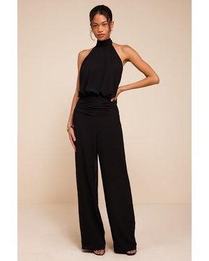 Lulus Kacey Backless Halter Jumpsuit - Black
