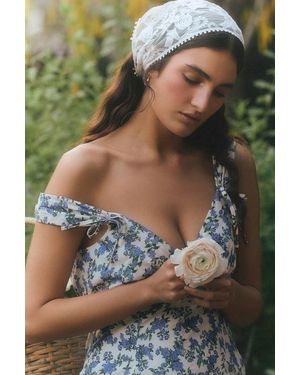 Lulus Lennyn Floral Embroidered Head Scarf - Natural