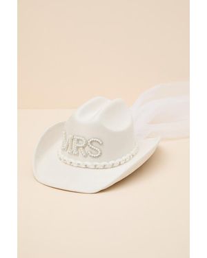 Lulus Wife Of The Party Patch Veil Western Hat - Natural