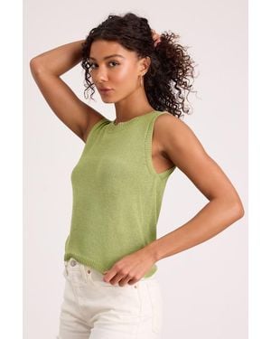 Lulus Clean Aesthetic Lime Jumper Knit Tank Top - Green