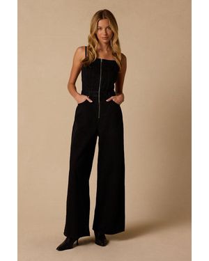 Levi's Lightweight Seamed Dark Wash Denim Jumpsuit - Natural