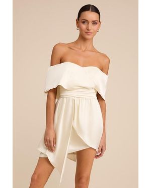 Lulus Significant Sensation Satin Off-The-Shoulder Mini Dress in White |  Lyst UK