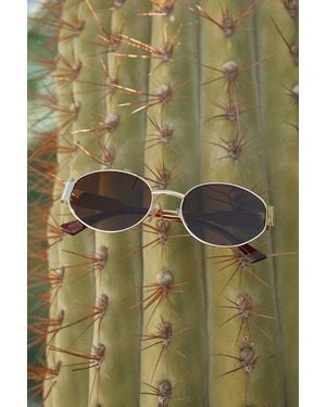 Lulus Trendsetting Take Oval Sunglasses - Black