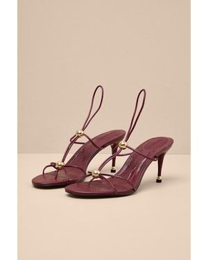 Steve Madden Ramos Wine Strappy High Heel Sandals - Natural