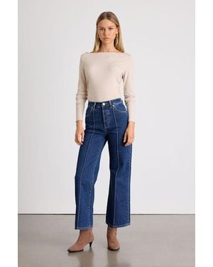 Rolla's Sailor Scoop Dark Wash High-Rise Wide-Leg Jeans - Blue