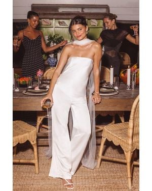 Lulus Zettie Organza Asymmetrical Jumpsuit - Natural