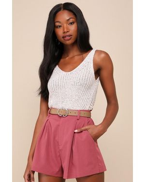 Lulus Ideal Choice Dark Rose Textured High-Rise Shorts