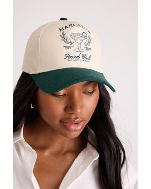 Lulus Margarita Social Club Ivory And Embroidered Dad Hat - Green