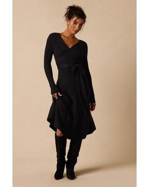 Lulus Warm Emotions Skater Midi Jumper Dress - Black