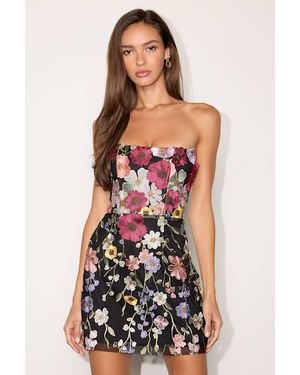 Lulus Macario Multi 3D Floral Embroidered Mini Dress - White