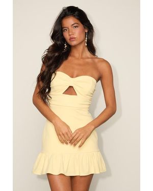 Lulus Briar Strapless Cutout Mini Dress - Natural