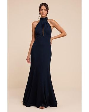 Lulus Miselle Halter Maxi Dress - Blue