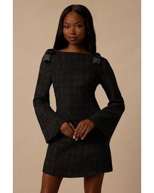 Lulus Anja Tweed Mini Dress - Black