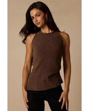 Lulus Julian Sleeveless Halter Top - Brown