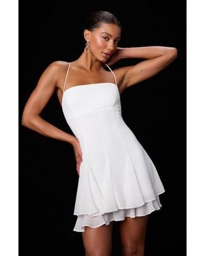 Lulus Perfected Sweetness Pleated Tiered Mini Dress - Natural