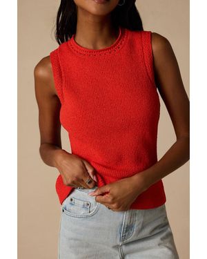 Lulus Hollis Bright Jumper Knit Tank Top - Red