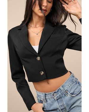 Lulus Ionela Cropped Blazer - Black