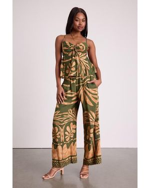 Lulus Sabo And Boho Print Wide-Leg Pants - Blue
