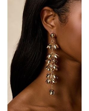 Lulus Acacia Floral Statement Earrings - Brown