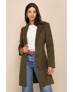 Lulus Harriet Button-Front Belted Coat - Natural