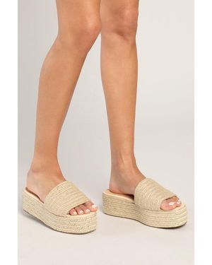 Lulus O'Ahu 2 Natural Espadrille Platforms - Brown