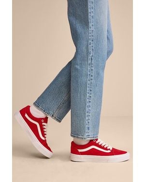 Vans Old Skool Pop Lace Racing Suede Leather Sneakers - Blue
