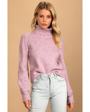 Lulus Meet Cosy Knit Long Sleeve Turtleneck Jumper - Pink